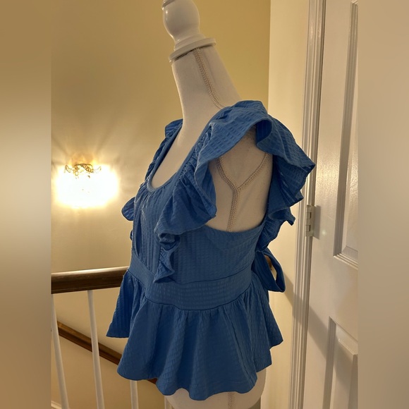 Anthropologie Ruffled Peplum Open-Back Top NWT! - Picture 7 of 10